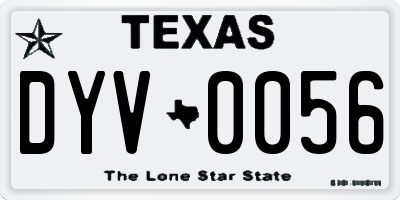 TX license plate DYV0056