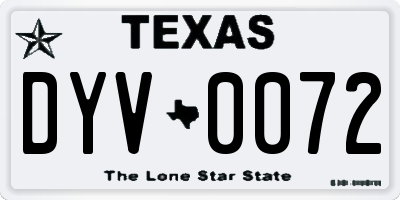 TX license plate DYV0072