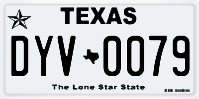 TX license plate DYV0079