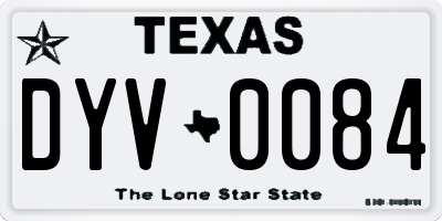 TX license plate DYV0084