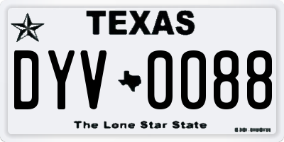 TX license plate DYV0088