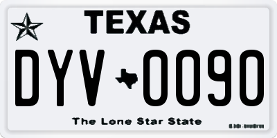 TX license plate DYV0090