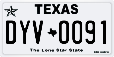 TX license plate DYV0091