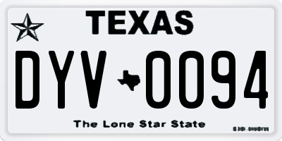 TX license plate DYV0094