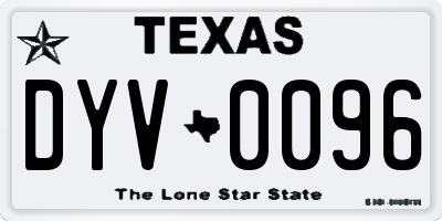 TX license plate DYV0096