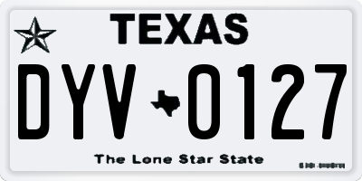 TX license plate DYV0127