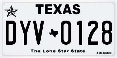 TX license plate DYV0128