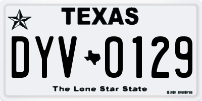 TX license plate DYV0129