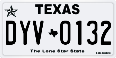 TX license plate DYV0132