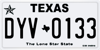 TX license plate DYV0133