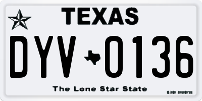 TX license plate DYV0136