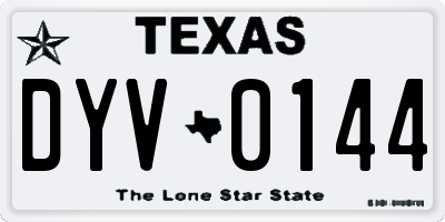 TX license plate DYV0144