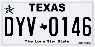 TX license plate DYV0146