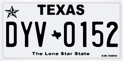 TX license plate DYV0152
