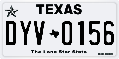 TX license plate DYV0156
