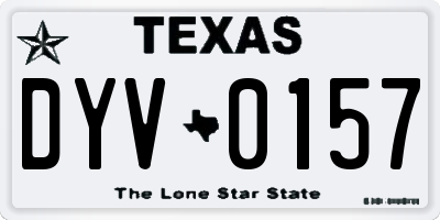 TX license plate DYV0157