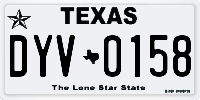 TX license plate DYV0158