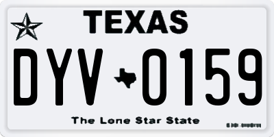TX license plate DYV0159
