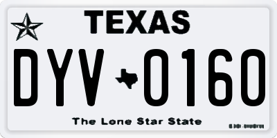TX license plate DYV0160