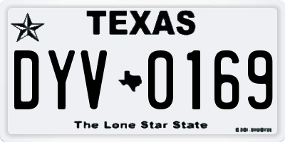 TX license plate DYV0169