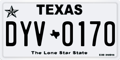 TX license plate DYV0170