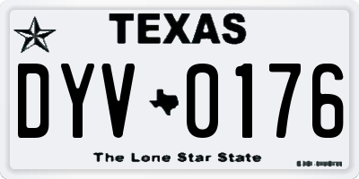 TX license plate DYV0176