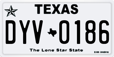 TX license plate DYV0186