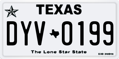 TX license plate DYV0199