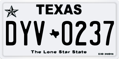 TX license plate DYV0237