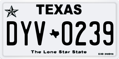 TX license plate DYV0239