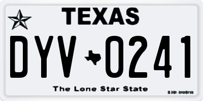 TX license plate DYV0241