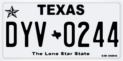 TX license plate DYV0244