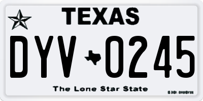 TX license plate DYV0245