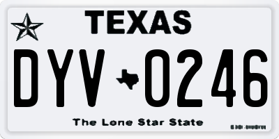TX license plate DYV0246