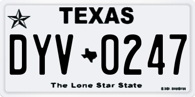 TX license plate DYV0247