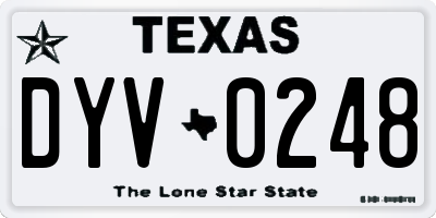 TX license plate DYV0248