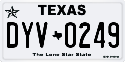 TX license plate DYV0249