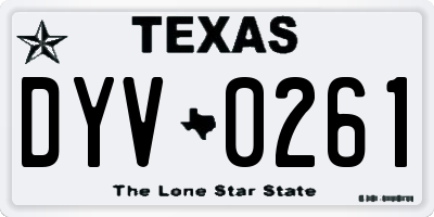 TX license plate DYV0261