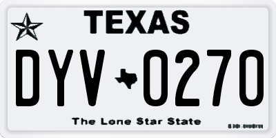 TX license plate DYV0270
