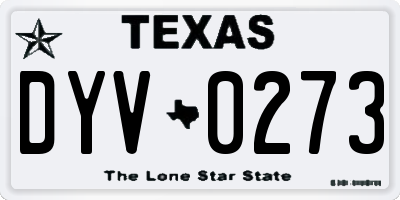 TX license plate DYV0273