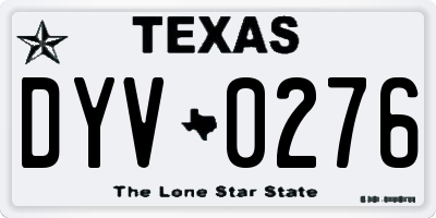 TX license plate DYV0276