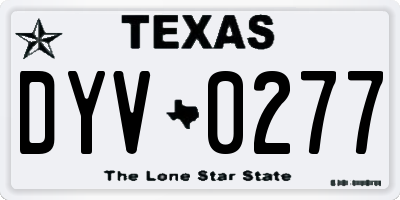 TX license plate DYV0277