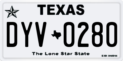 TX license plate DYV0280