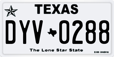 TX license plate DYV0288
