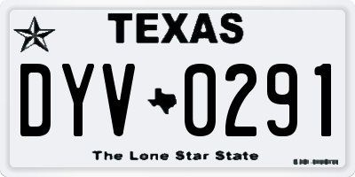 TX license plate DYV0291