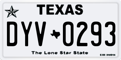 TX license plate DYV0293