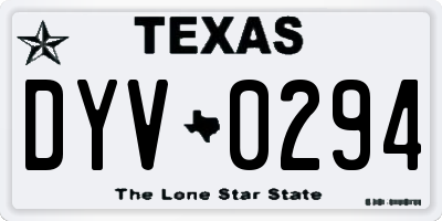 TX license plate DYV0294