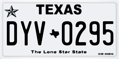 TX license plate DYV0295