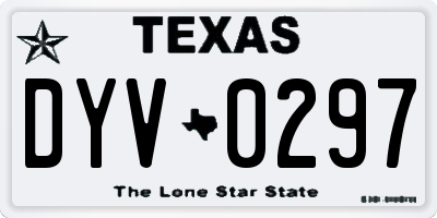 TX license plate DYV0297