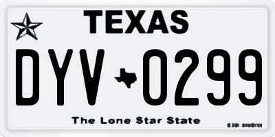 TX license plate DYV0299